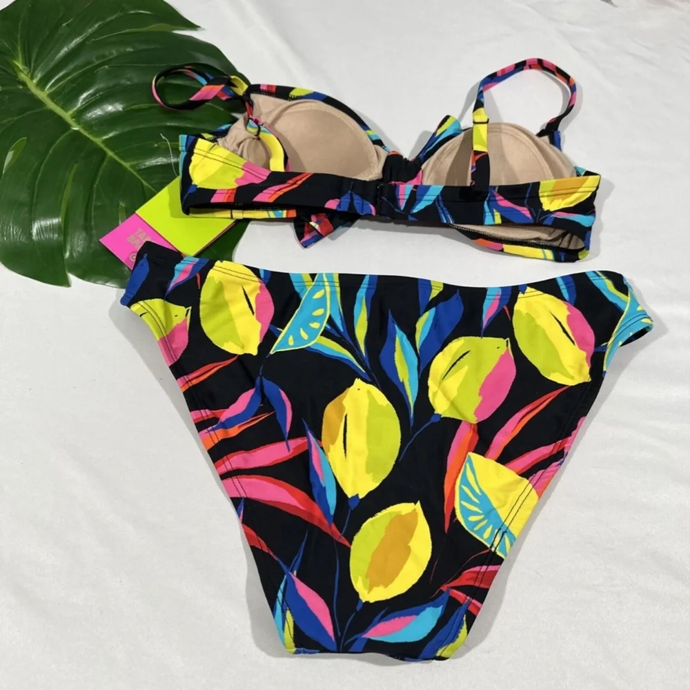 NWT $45‎ Tabitha Brown Target in Lemon- Tie Top [ S ] + Bikini Bottom [ M ]